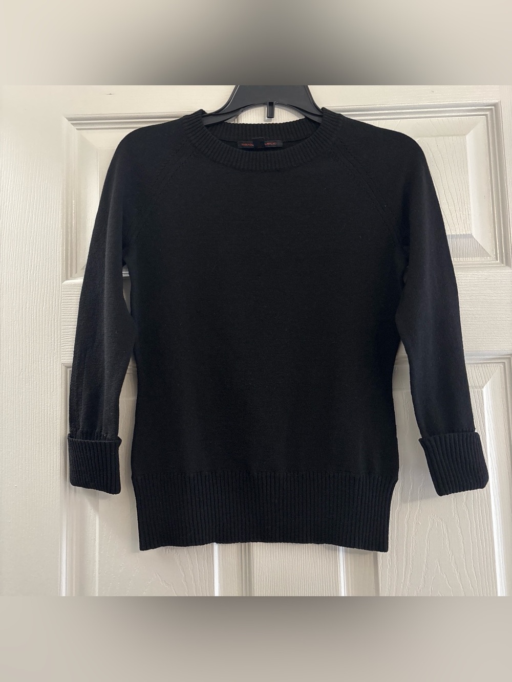 Banana Republic Black Ribbed Crewneck Sweater
